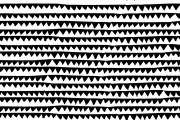 Hand drawn style abstract seamless pattern in black and white. Retro grunge freehand jagged lines texture.