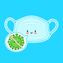 Cute medical face mask character