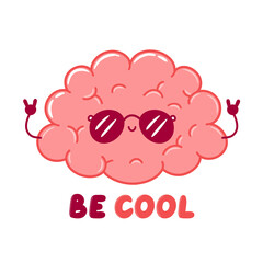 Cute funny cool human brain organ
