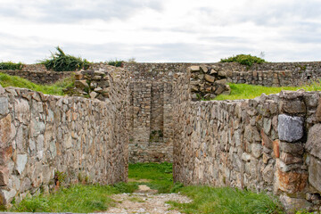 Ruins of the Devin castle on a mountain in Slovakia. 