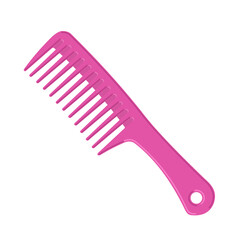 Pink plastic comb. Hair brush. Icon in flat style. Vector illustration