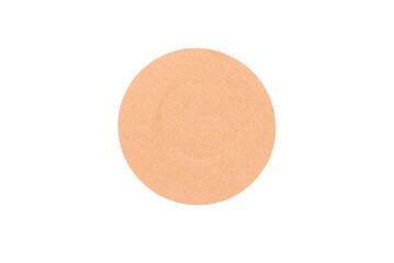 Cardboard paper circle isolated on the white background.