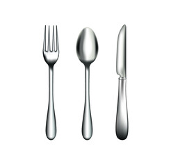 Fork, spoon and knife set. vector