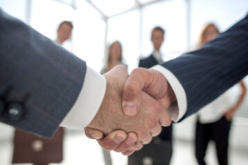 close up. handshake business partners