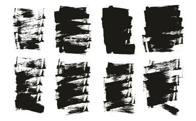 Flat Sponge Thin Artist Brush Short Background High Detail Abstract Vector Background Set 