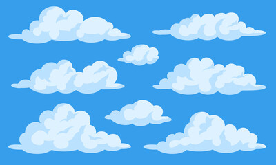 Set of cartoon clouds