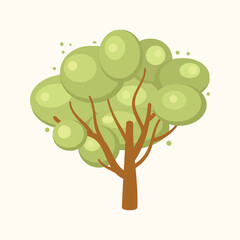 vector simplified tree image, eco friendly minimalistic tree icon