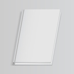 Mock up of book white blank cover isolated. Closed book, magazine or notebook
