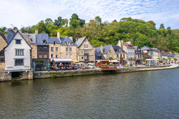 Fototapeta na wymiar Dinan Port on the Rance River in French Brittany