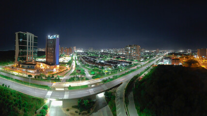 Panorama of North Barranquilla city buildings and roads