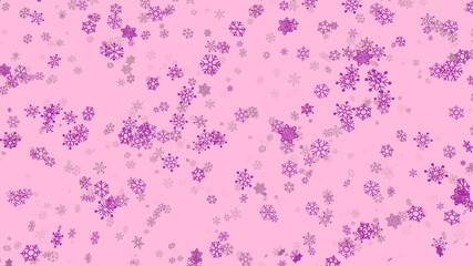 Purple snowflakes sparkle glitter background with bokeh effect and selective focus. Festive Christmas and New Year's Eve wallpaper concept as a bright violet on pink full-frame abstract backplate.