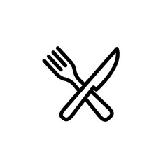 Fork & Knife Restaurant Icon. Linear vector.