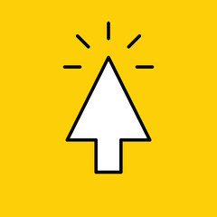 Arrow click icon. Clicking cursor. Linear vector.