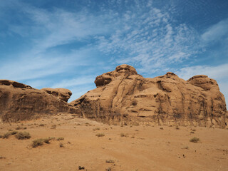 Fototapeta premium Rocks formation in Wadi Rum canyon, Jordan