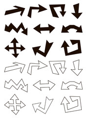 Arrows big black set icons. Arrow icon. Arrow vector collection. Arrow. Modern simple arrows. Vector illustration