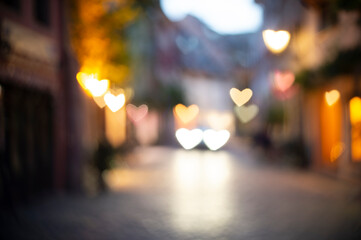 Abendstimmung in Freiburgs Konviktstrasse - Bokeh in Herzform