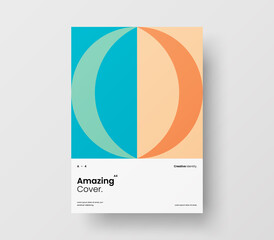 Geometric business cover design. Corporate identity abstract vector illustration brochure template.