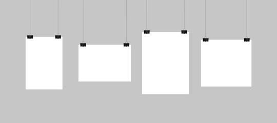 
Blank paper form hangs. Vector. Illustration