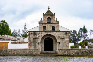 Fototapeta na wymiar Ecuador, oldest and first church of Ecuador, built in 1534. The church of Balbanera
