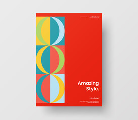 Geometric business cover design. Corporate identity abstract vector illustration brochure template.