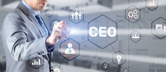 Chief Executive Officer. CEO business concept on virtual screen.