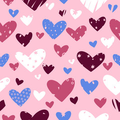 Vector seamless pattern with heart