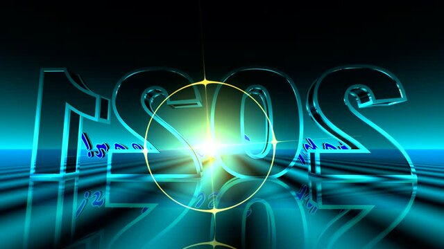 Happy New Year numbers 2021 with glitter and shiny edges on a dark background and rotated around its axis. Looped animation with rotation made in 3D