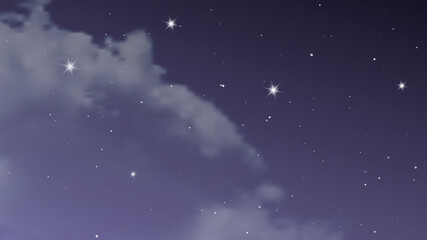 Obraz na płótnie Canvas Night sky with clouds and many stars