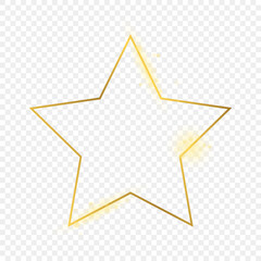 Gold glowing star shape frame