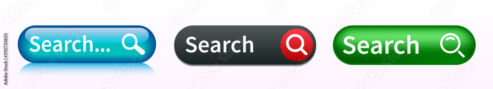 Fototapete Set search bar web page internet browser button, search box template isolated – vector for stock