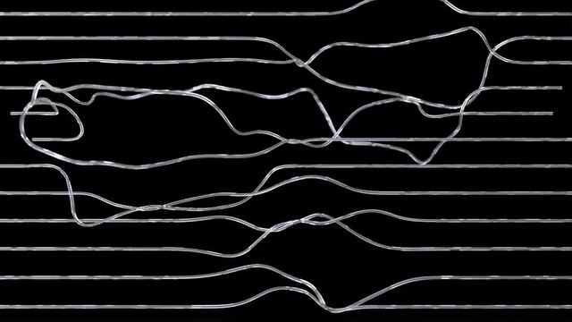 tangled threads on black