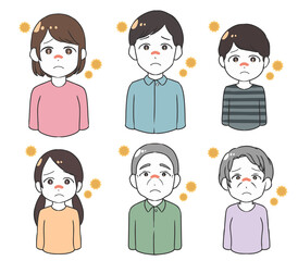 花粉症で鼻がつまる　家族