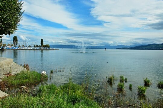 Switzerland-view of the harbor in town Arbon
