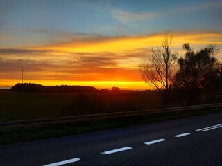 Fototapeta premium sunset in the city