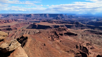 Fototapeta na wymiar River cut in the red sandstone at Moab