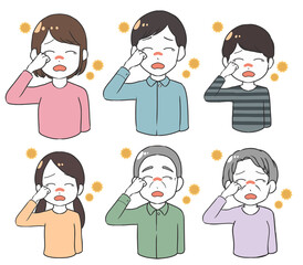 花粉症で目がとてもかゆい　家族