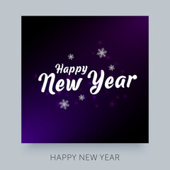 Happy New Year typography lettering. Cretaive greeting card design concept for print.