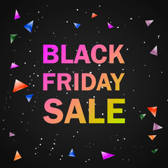 Black Friday. 3D triangles and gradient inspiration "Black Friday sale". Vector illustration.