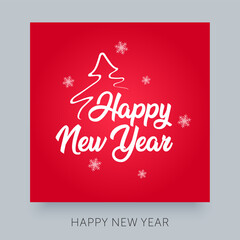 Happy New Year typography lettering. Cretaive greeting card design concept for print.