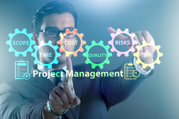Concept of project management with business people