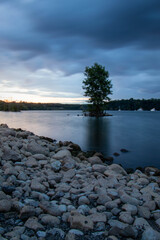 Lake in blue hour