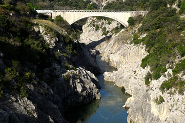 The Pont du Diable in Saint Guilhem le desert