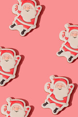 Fototapeta premium Santa Claus gingerbread on the pink background