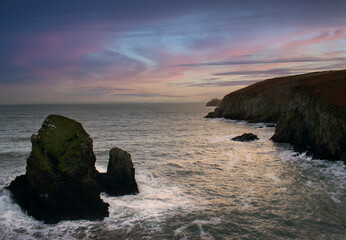 Tranquility and the Sea. Picture of the beautiful colours on the ocean and in the sky in south Ireland.