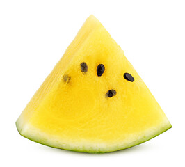 yellow watermelon isolated on white background, clipping path, full depth of field