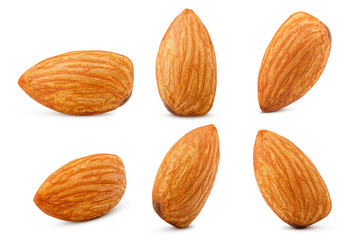 almond isolated on white background, clipping path, full depth of field