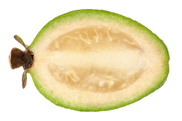 Feijoa isolated on white background, clipping path, full depth of field