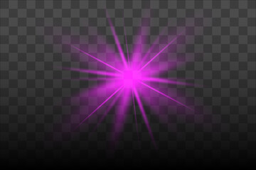 Glow isolated purple light effect, lens flare