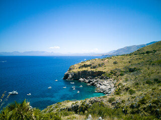 Amazing mediterranean landscape of the "Riserva Naturale orientata dello Zingaro" in Sicily