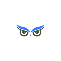 logo owl animal focus icon templet